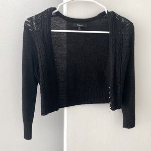 Express Women's quarter length sweater button up (Black | S)